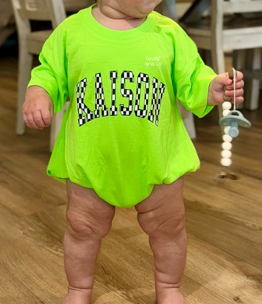 CHECKERED NAME - NEON