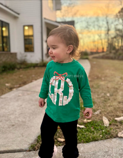 KIDS MISTLETOE MONOGRAM