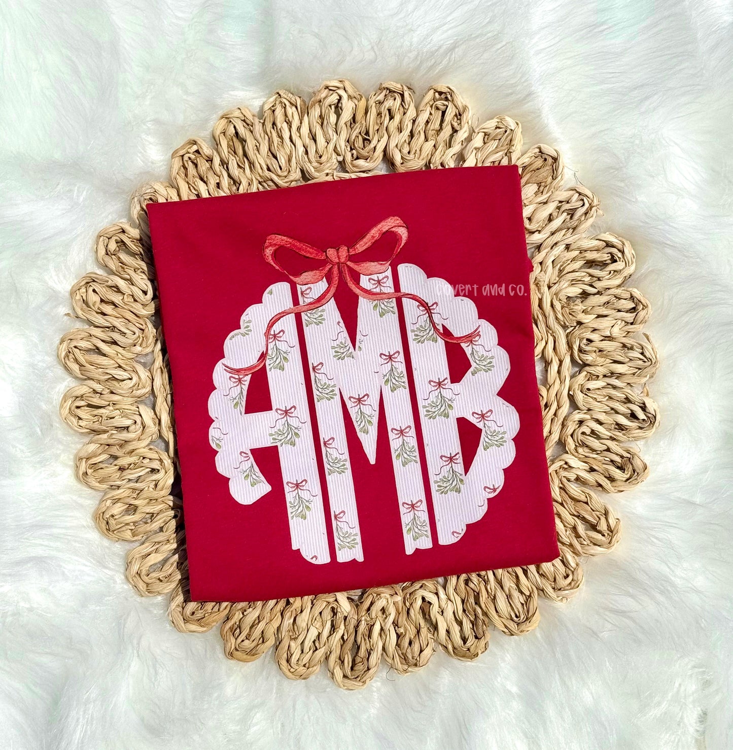 ADULTS MISTLETOE MONOGRAM