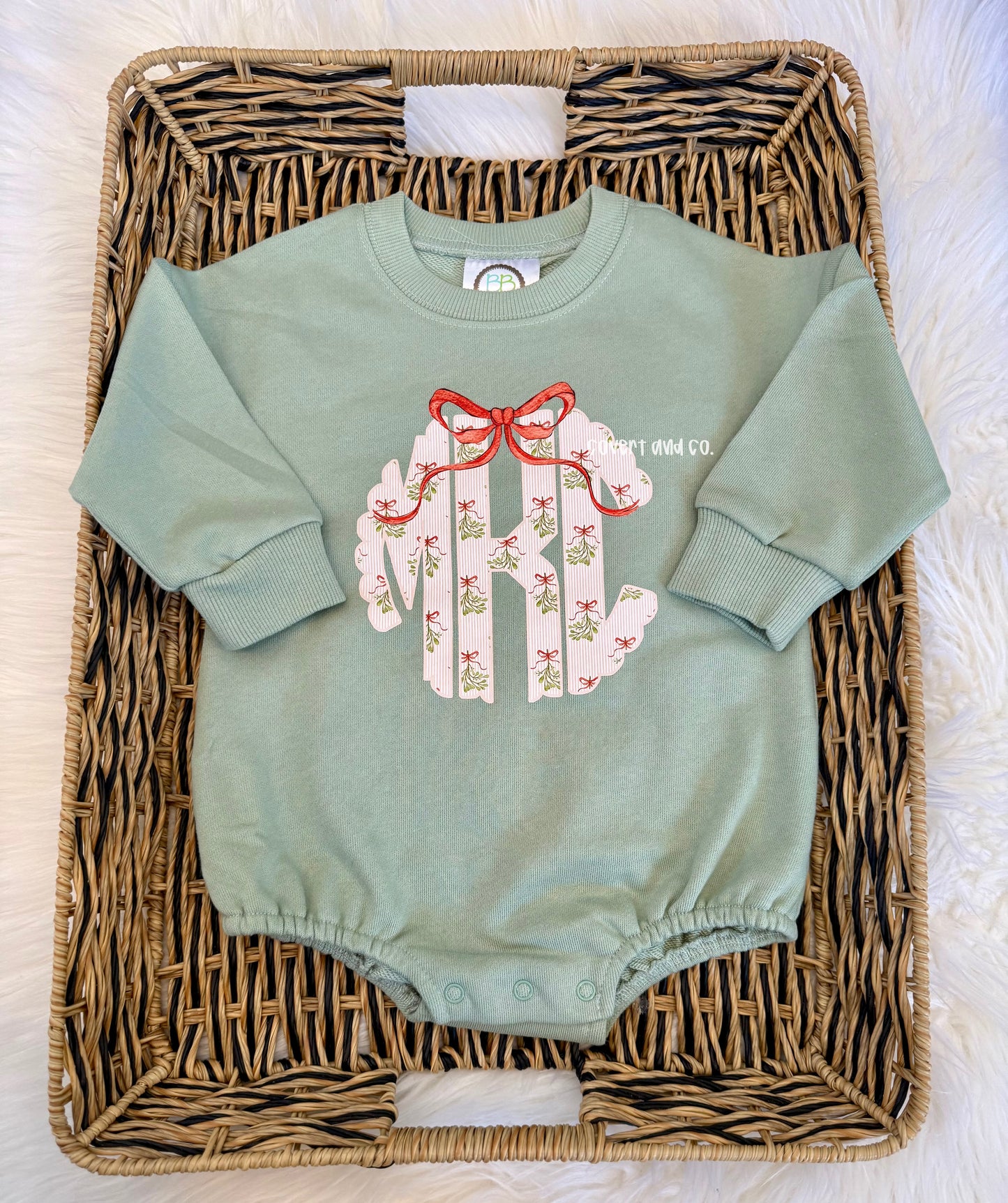 KIDS MISTLETOE MONOGRAM