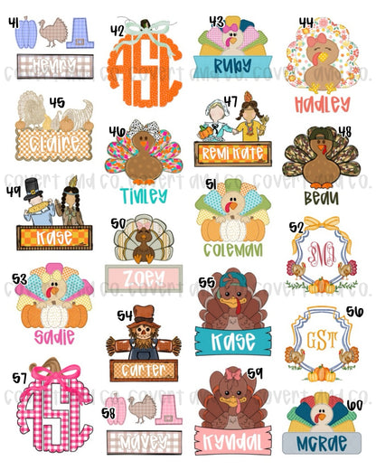 PERSONALIZED FALL/THANKSGIVING